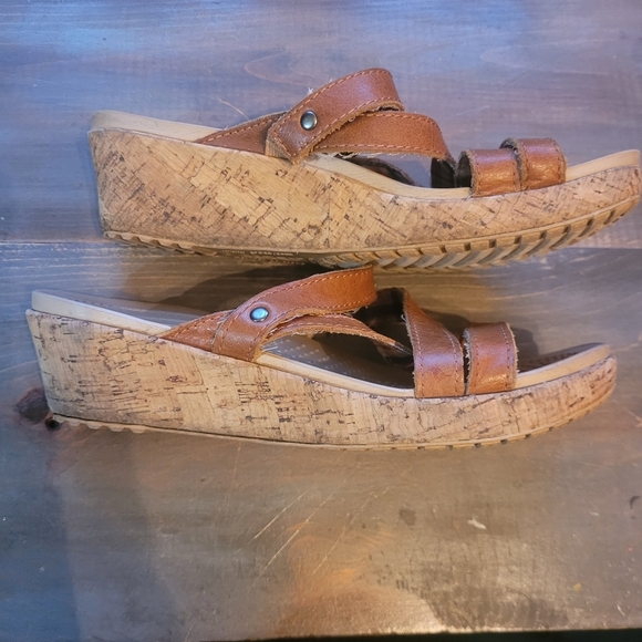 Crocs A-leigh Wedge Cork Sandals 7 - Picture 5 of 6